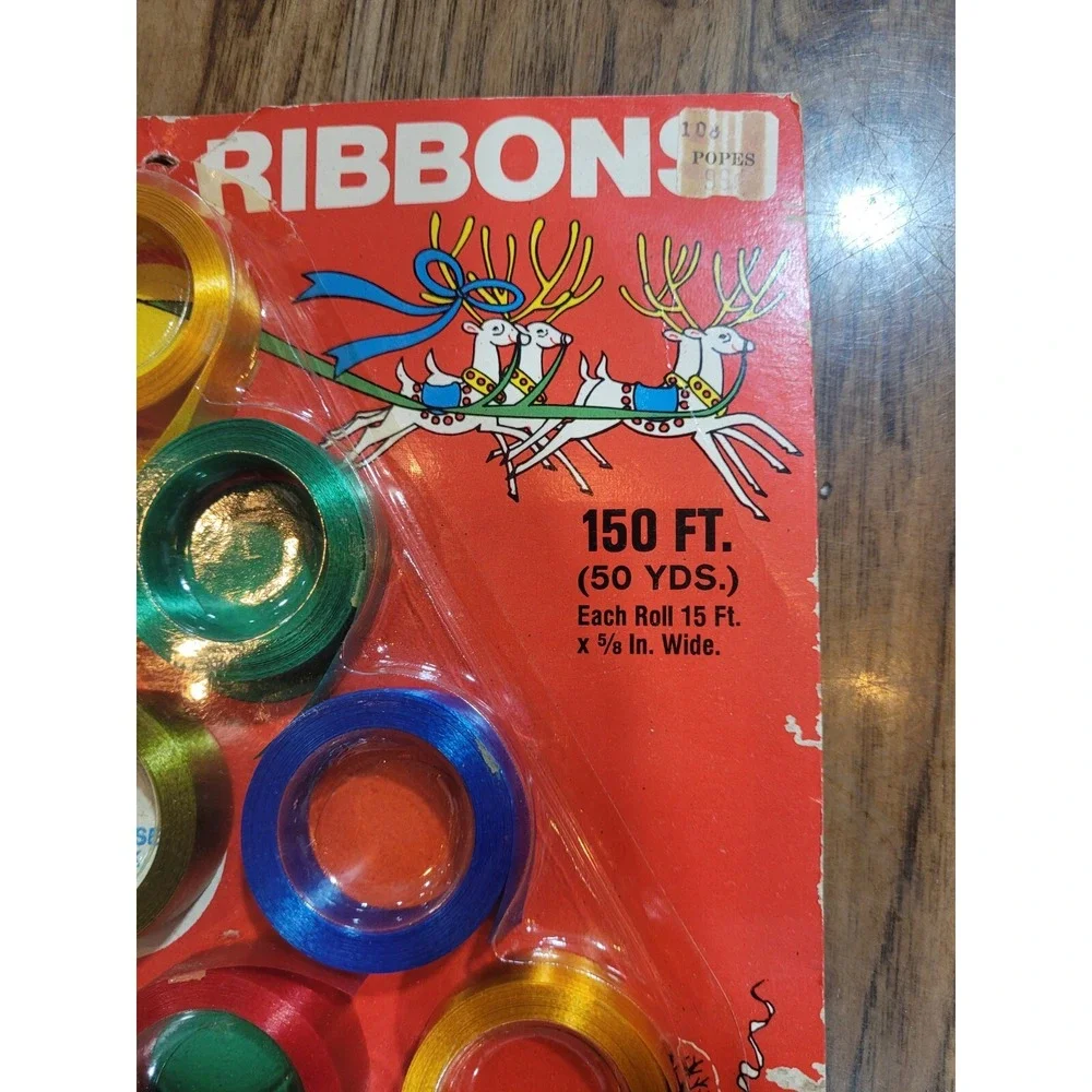 Vintage Christmas Ribbons Tree Shaped Package Graphics Delaware Ribbons USA